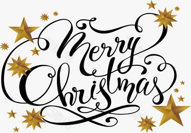 金色星星圣诞节快乐