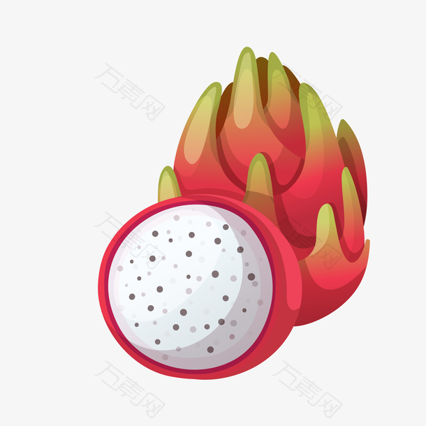 卡通火龙果矢量图下载