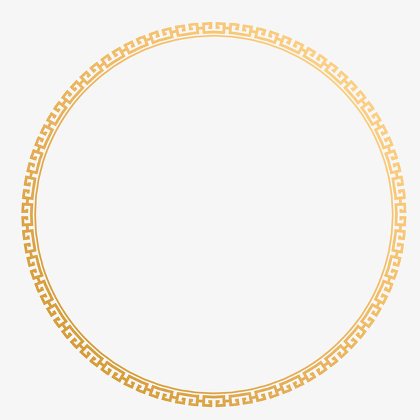 金色花纹传统边框元素