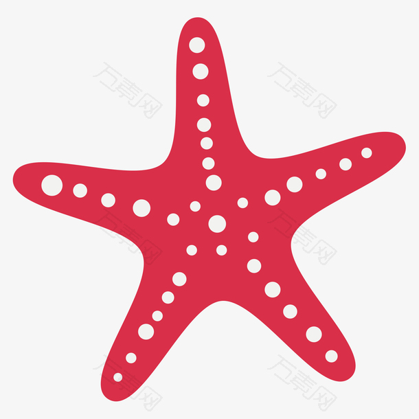 卡通世界海洋日红色海星png元素