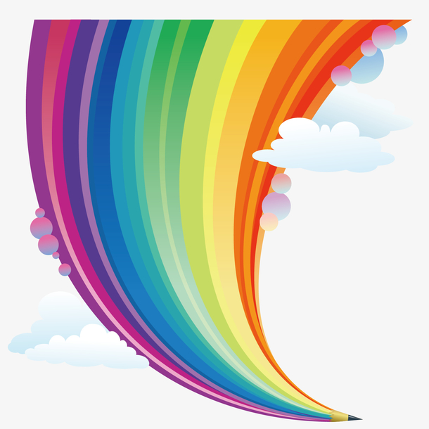 卡通唯美七彩彩虹