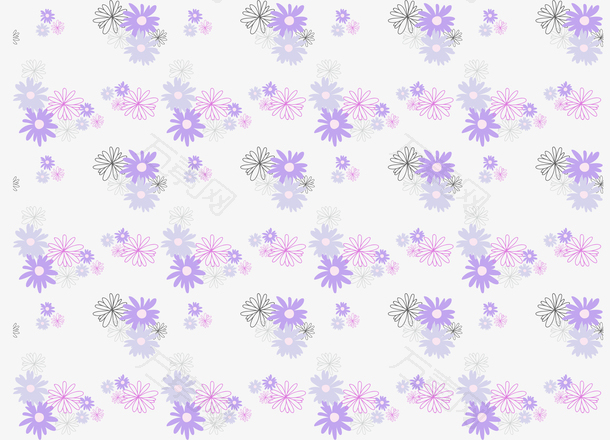 浪漫紫色花朵花纹