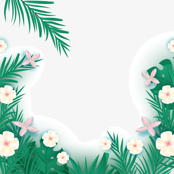 矢量热带植物边框下载