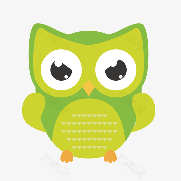 绿色小清新配猫头鹰