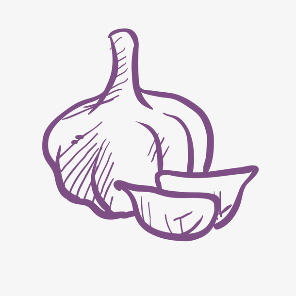 手绘卡通大蒜设计素材