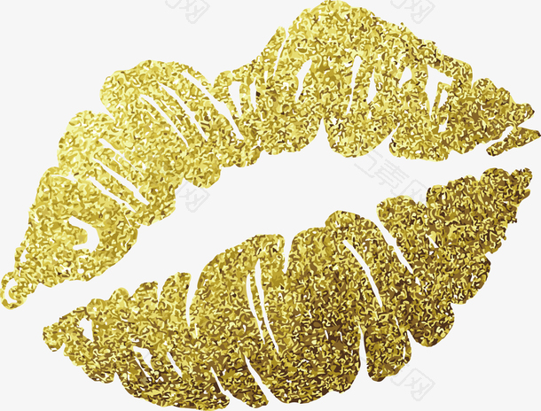 一个金色性感唇印