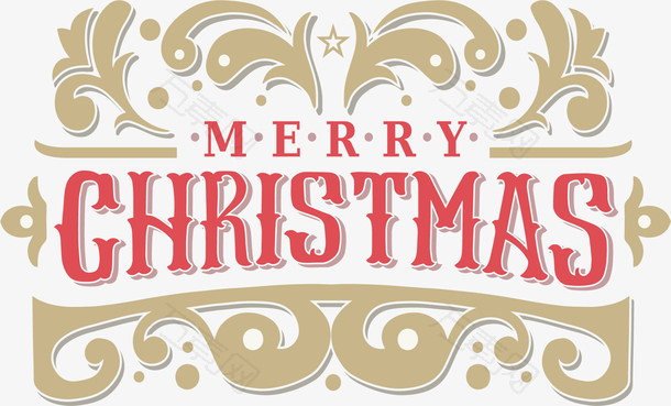 欧式花纹圣诞快乐