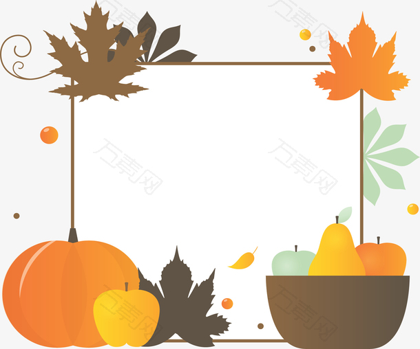 金秋丰收瓜果边框