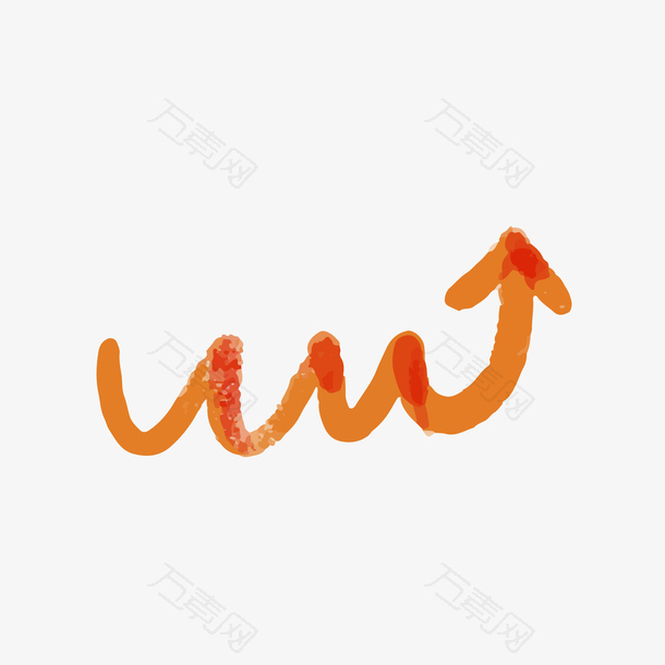 矢量卡通手绘箭头橙色免抠