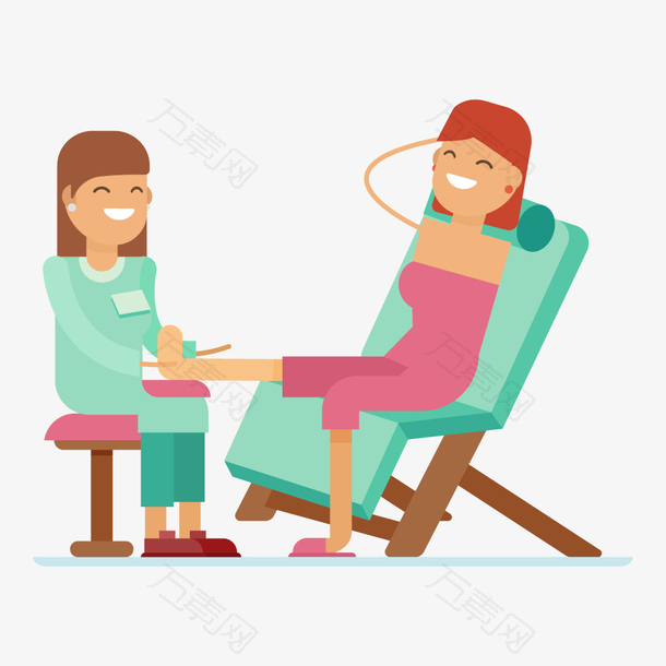 手绘美容美体足疗矢量素材