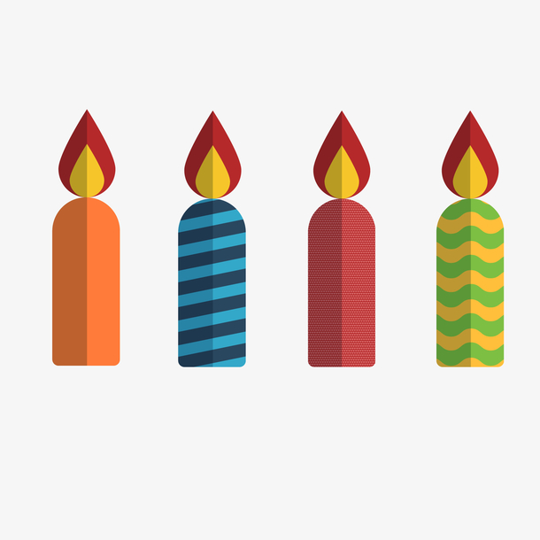 四根不同颜色的蜡烛