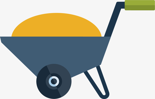 矢量图蓝色推土车