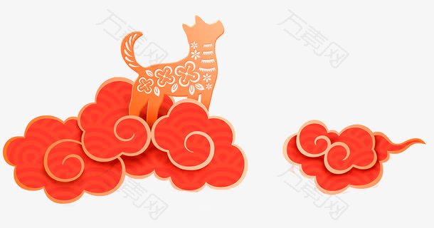 新年春节红色大气简约祥云
