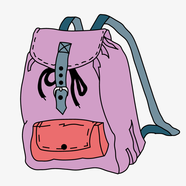 矢量女孩书包