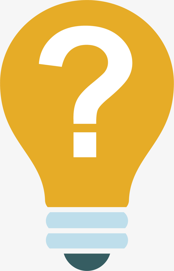 矢量图打着问号的灯泡