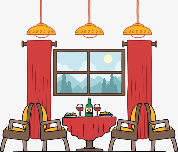 卡通餐厅情侣约会