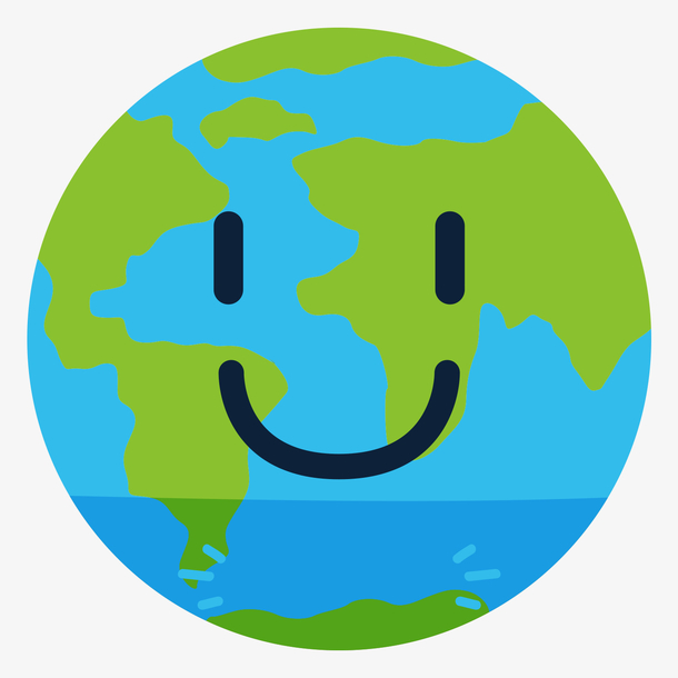 世界环境日微笑地球爱护插画