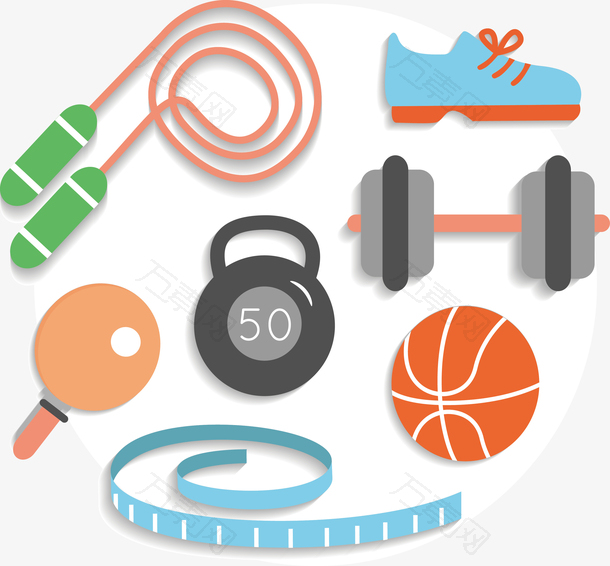 扁平化健康方式运动小图标
