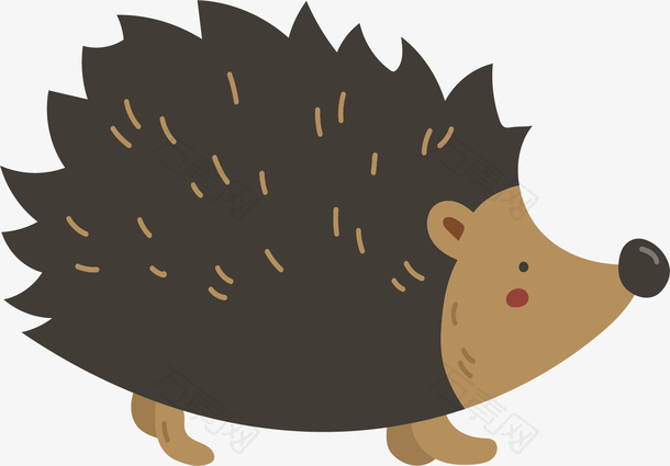 卡通秋天立秋刺猬