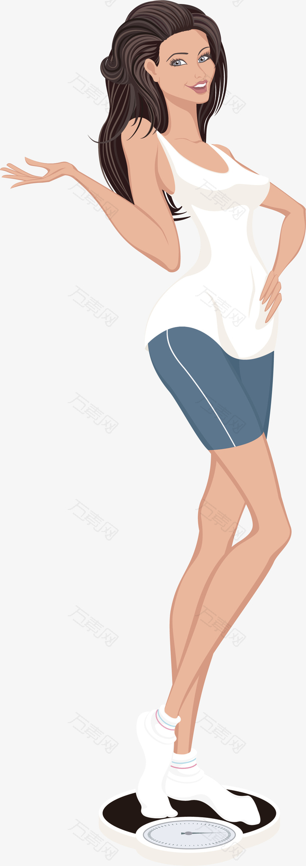 手绘矢量时尚性感美女模特