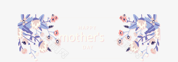 浪漫花丛母亲节横幅