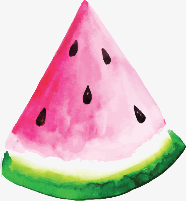 粉红水彩手绘西瓜
