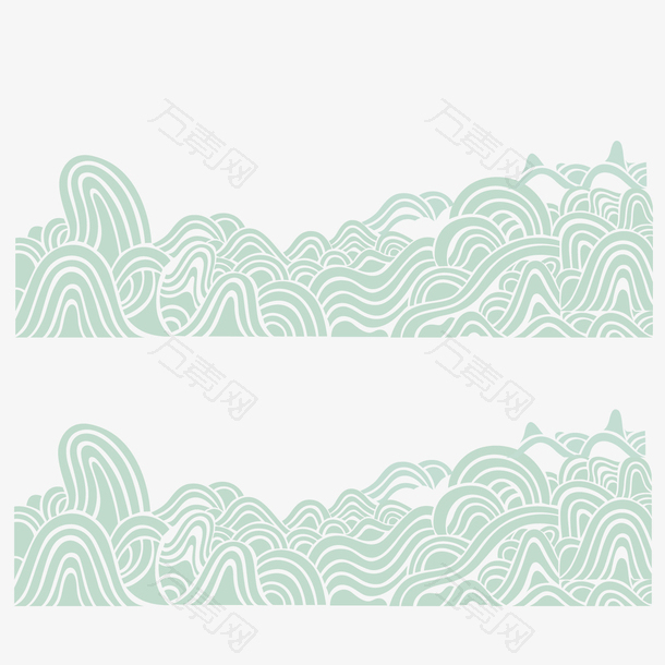 小清新线条海浪素材
