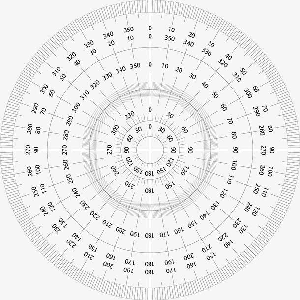 圆形矢量彩色尺子