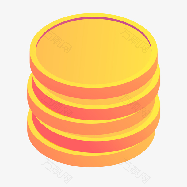 手绘金融理财金币图标矢量素材