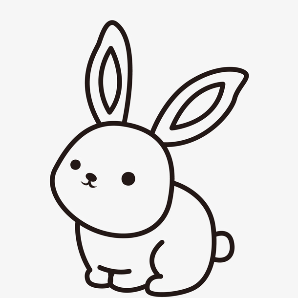 兔子正面画卡通手绘图片