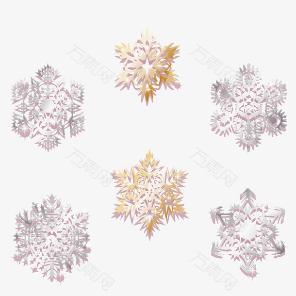 矢量金色的雪花