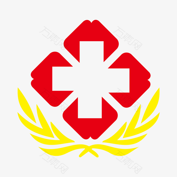 卡通红十字黄色叶子