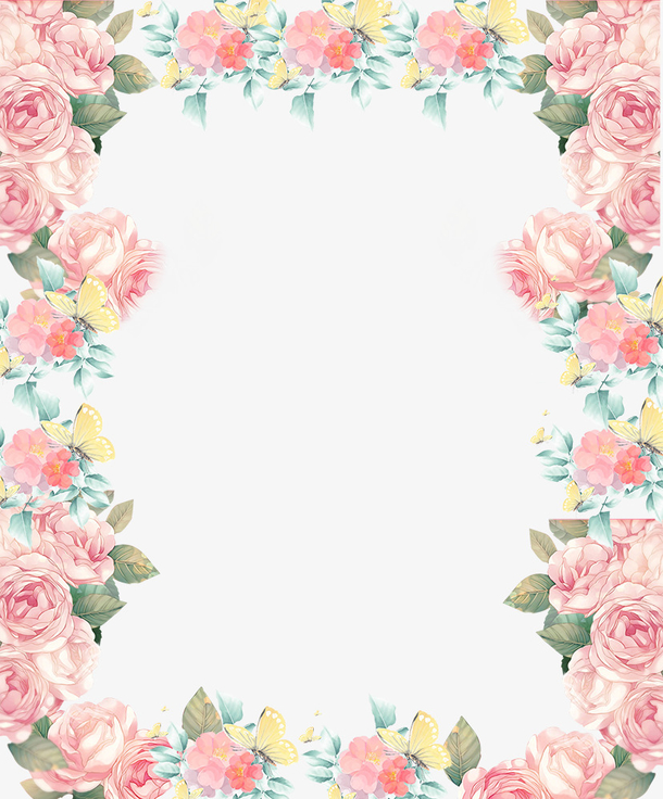 玫瑰花边框图片 玫瑰花边框设计素材 玫瑰花边框素材免费下载 万素网