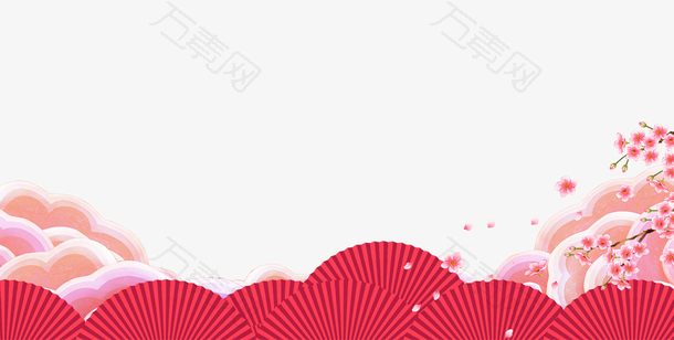 2018年春节祥云与梅花边框