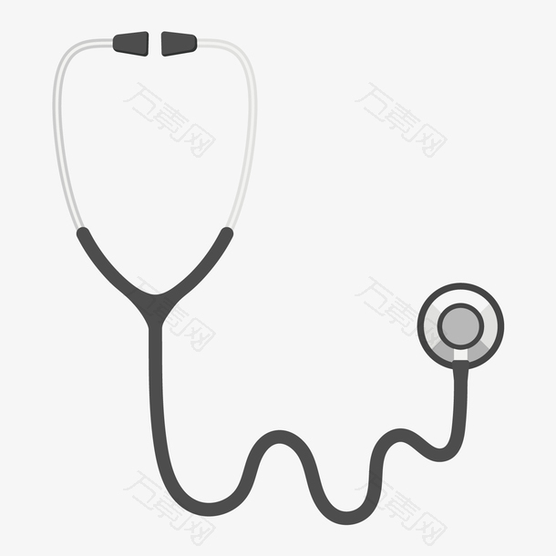 灰色医疗听诊器元素