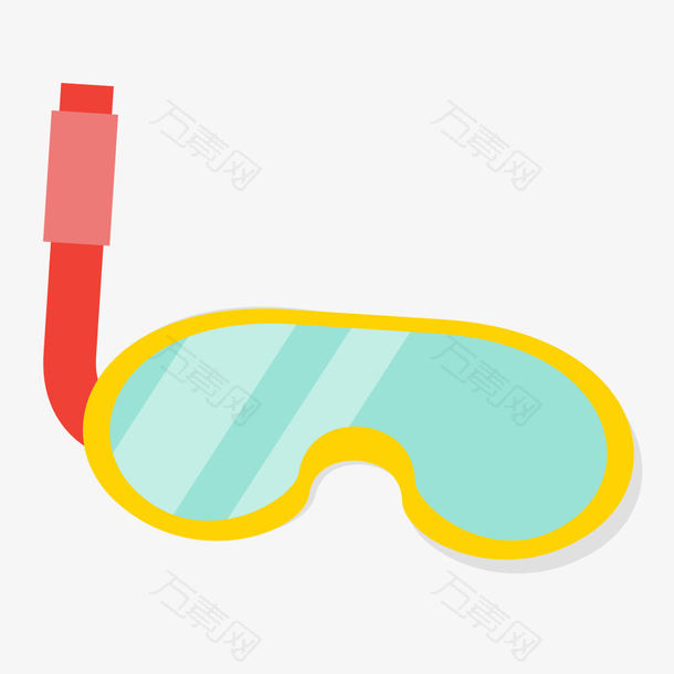 夏天阳光海滩休闲潜水镜矢量素材