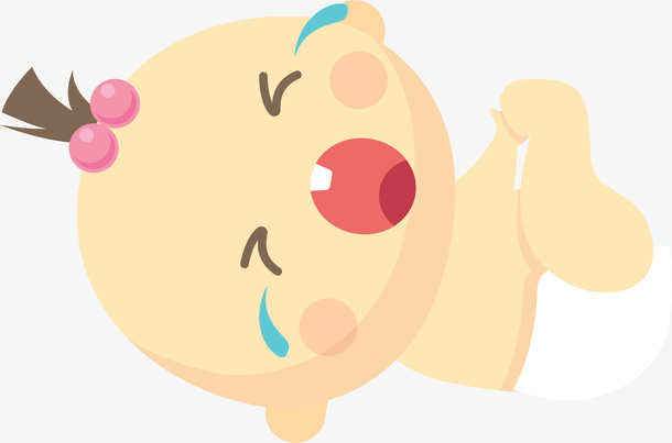 躺在地上大哭的婴儿