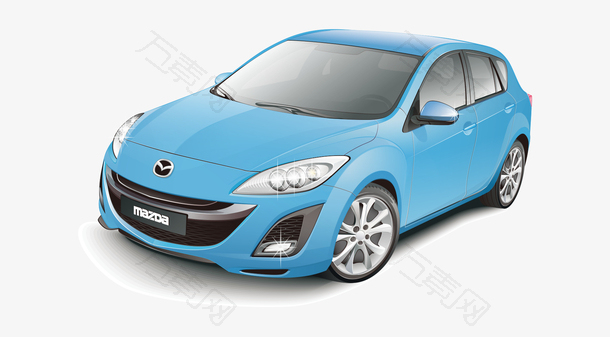 卡通手绘蓝色矢量现代时尚汽车