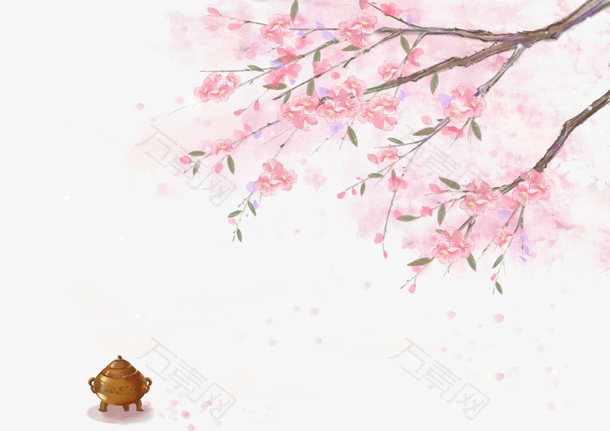 春天樱花花瓣香炉