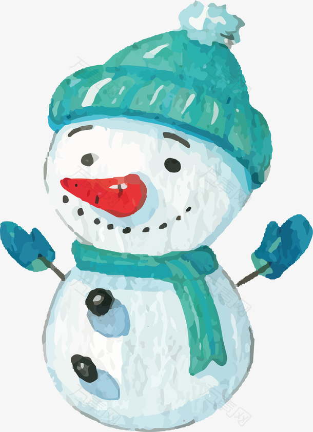 手绘可爱雪人