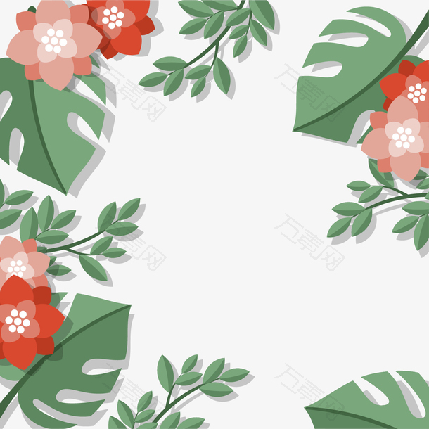 卡通手绘花朵装饰边框
