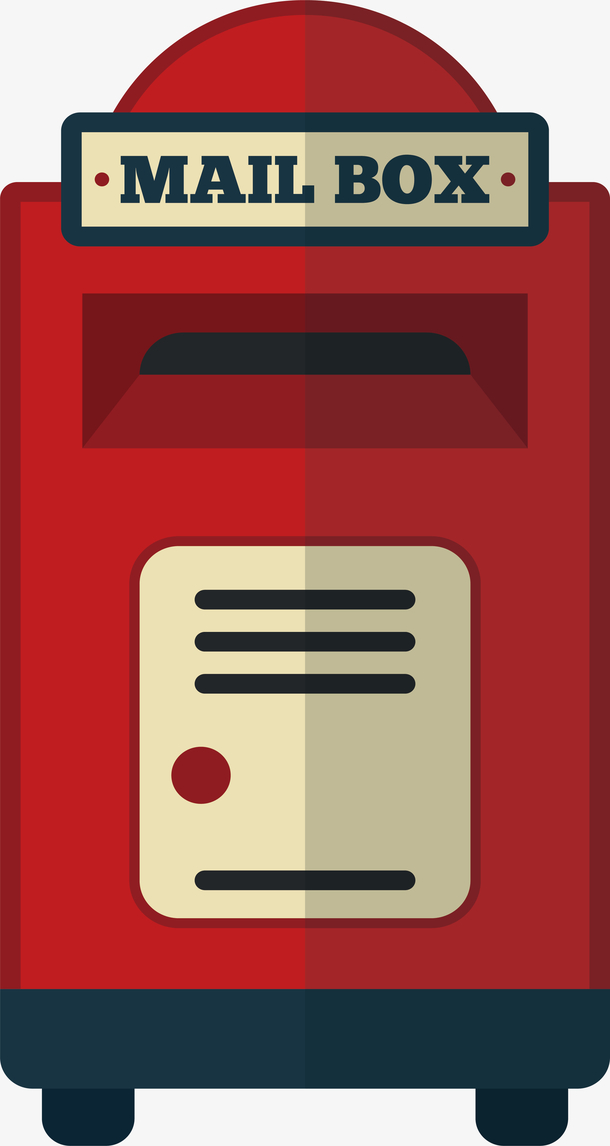 卡通红色邮箱设计