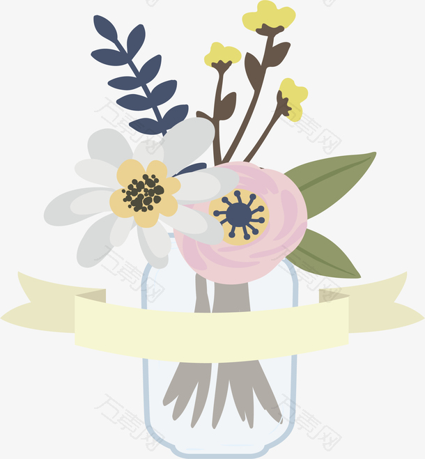 浪漫花朵玻璃花瓶