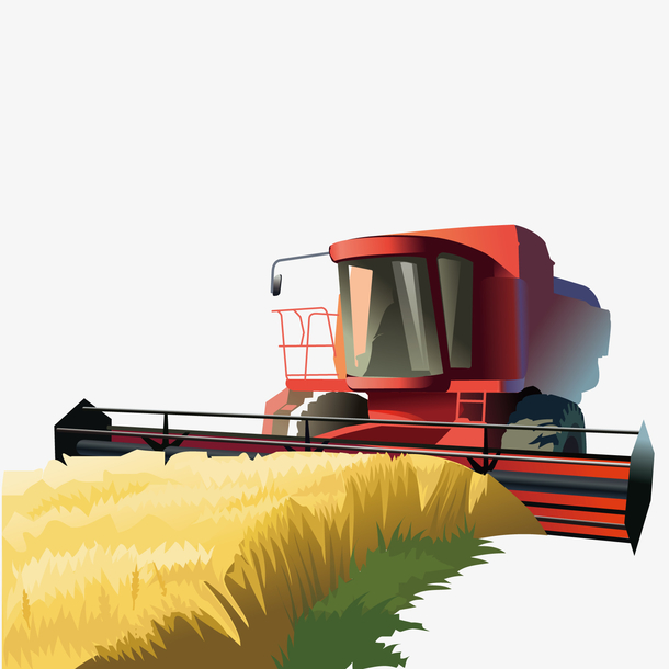 矢量大型收割机素材