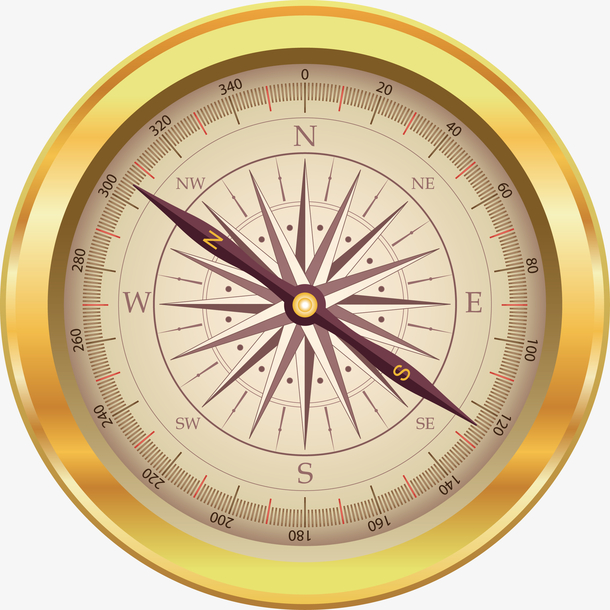 矢量蓝色指南针罗盘