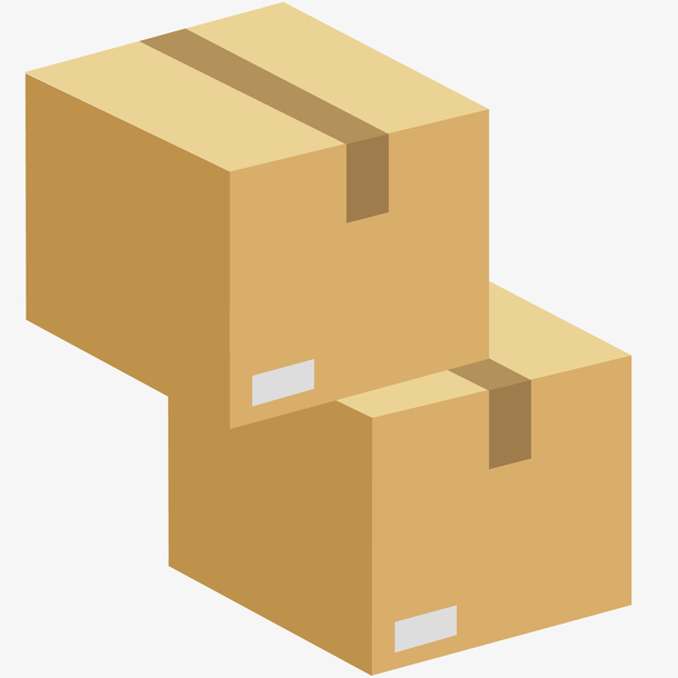 瓦楞纸箱立体插画