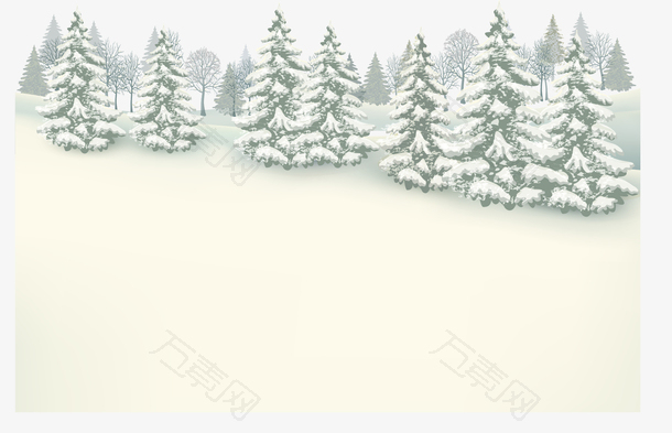 白色雪松山坡背景
