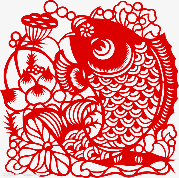 金鱼剪纸