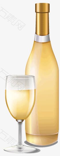 精美葡萄酒和酒杯矢量图