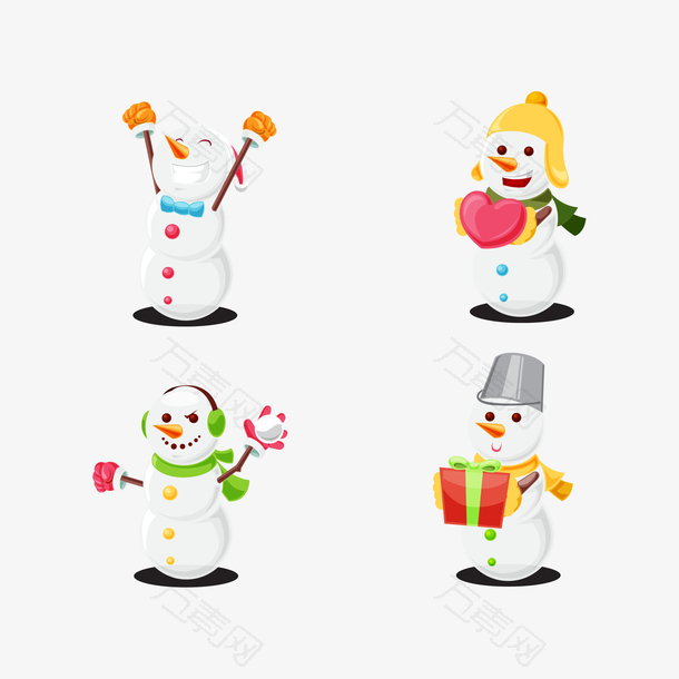白色矢量圣诞节雪人